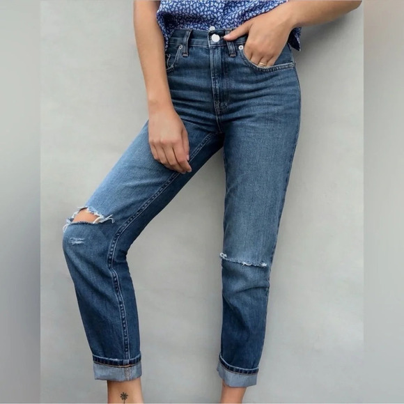Everlane The Summer Jean Ripped Distressed Cotton Womens Denim Size 26 Regular - Picture 1 of 14
